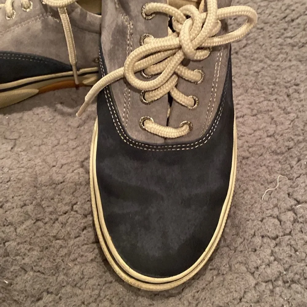 Sperry Men’s Topsiders Tie Up Navy & Grey Shoe Size 9.5